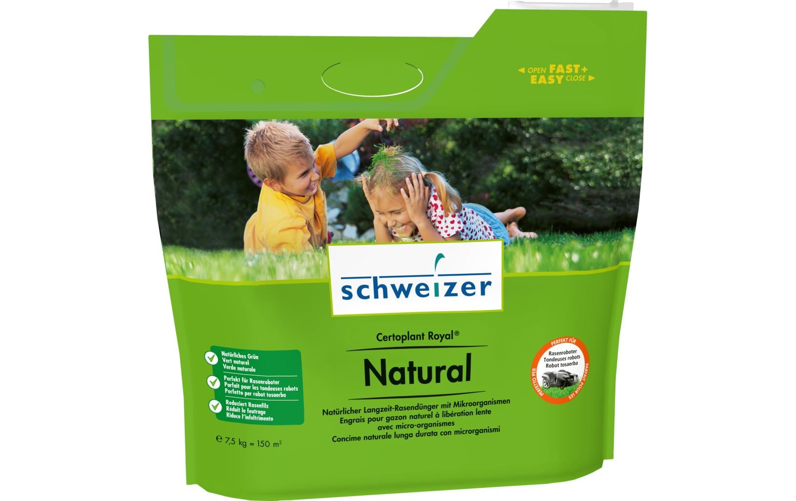 Dünger Certoplant Royal Natural NPK 12-4-8 + 2 MgONatürlicher Langzeit-Rasendünger mit Mikroorganismen