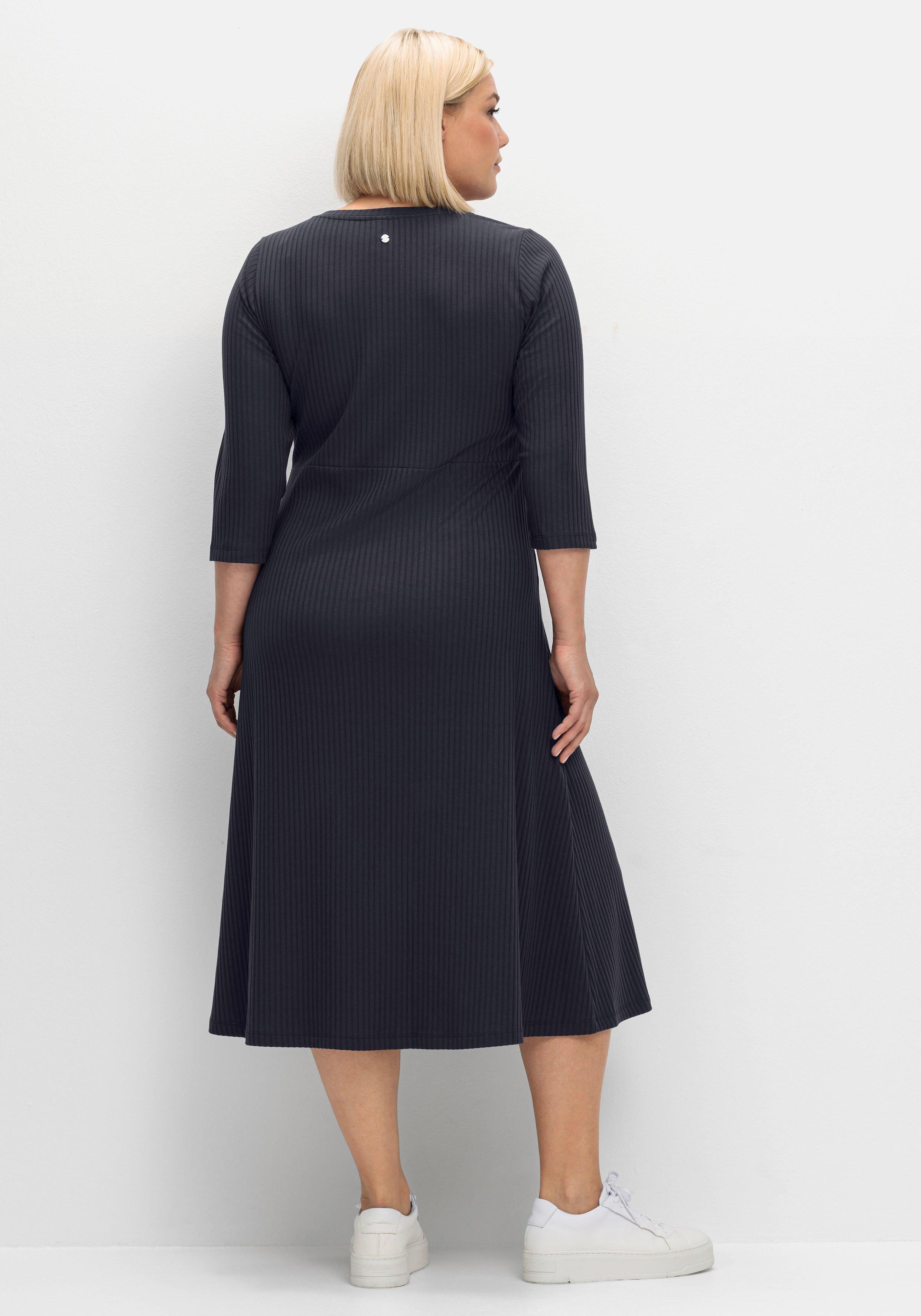 Shirtkleid aus Rippqualität, mit 3/4-Ärmeln