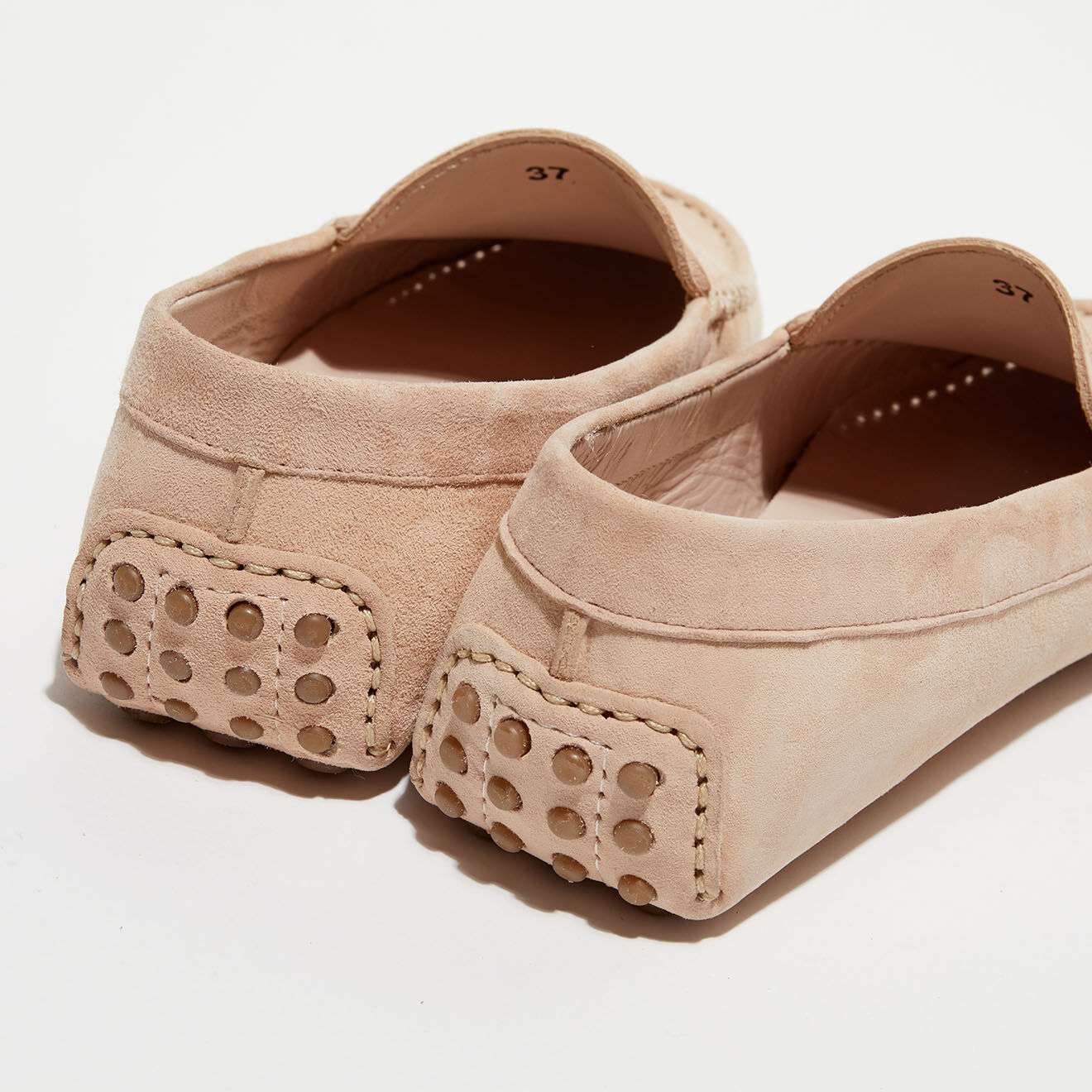 Loafers Mocassins en Velours de Cuir Jade beiges