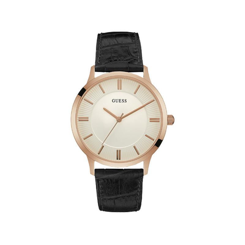 Montre Guess homme acier doré rose bracelet cuir