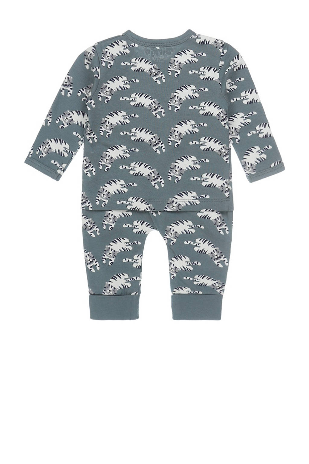 Dirkje overslagshirt + broek grijsgroen/wit