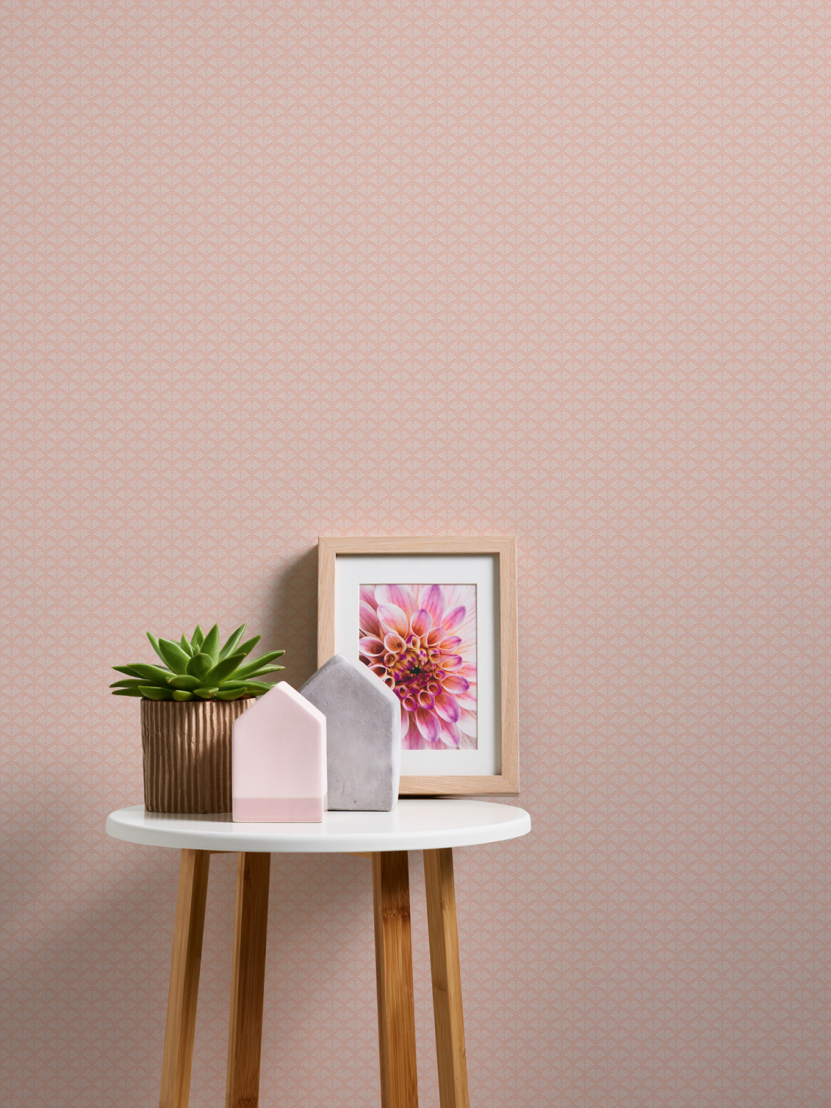 Vliestapete - rosa-weiß - Grafik - 10 Meter