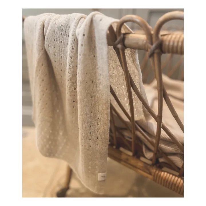 My Little Freckle Couverture Pointelle Cachemire Bio | Ecru