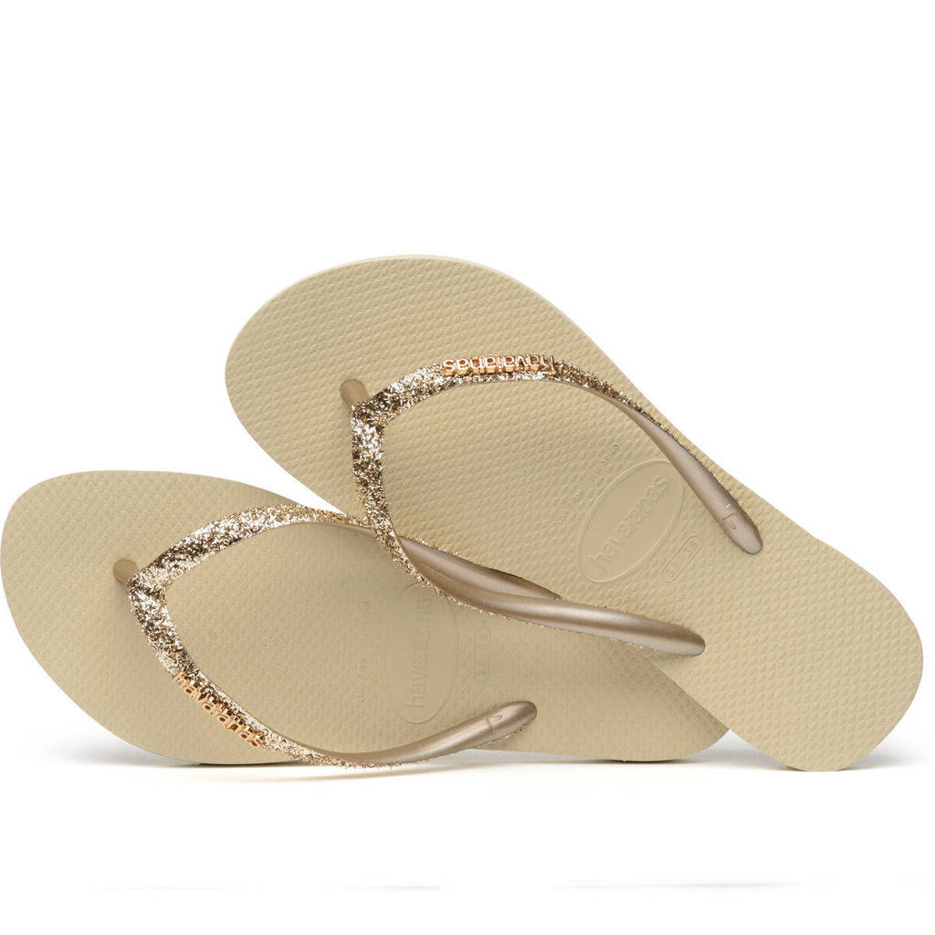 Havaianas Slim Glitter IIteenslippers met glitters goud