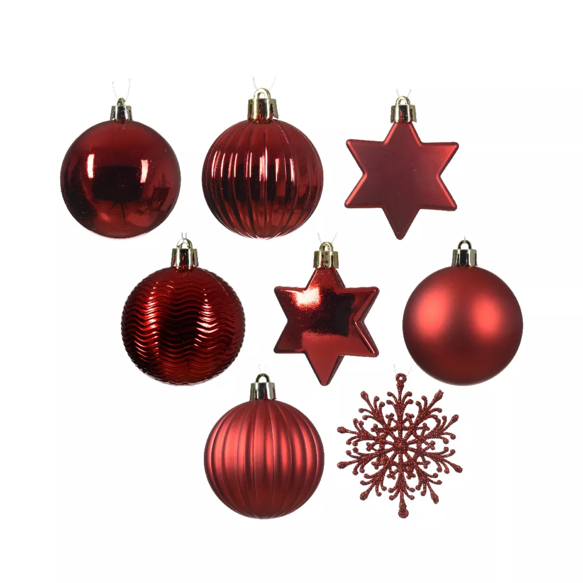 Kit de décoration de Sapin de Noël (40 pcs) Cristal Rouge