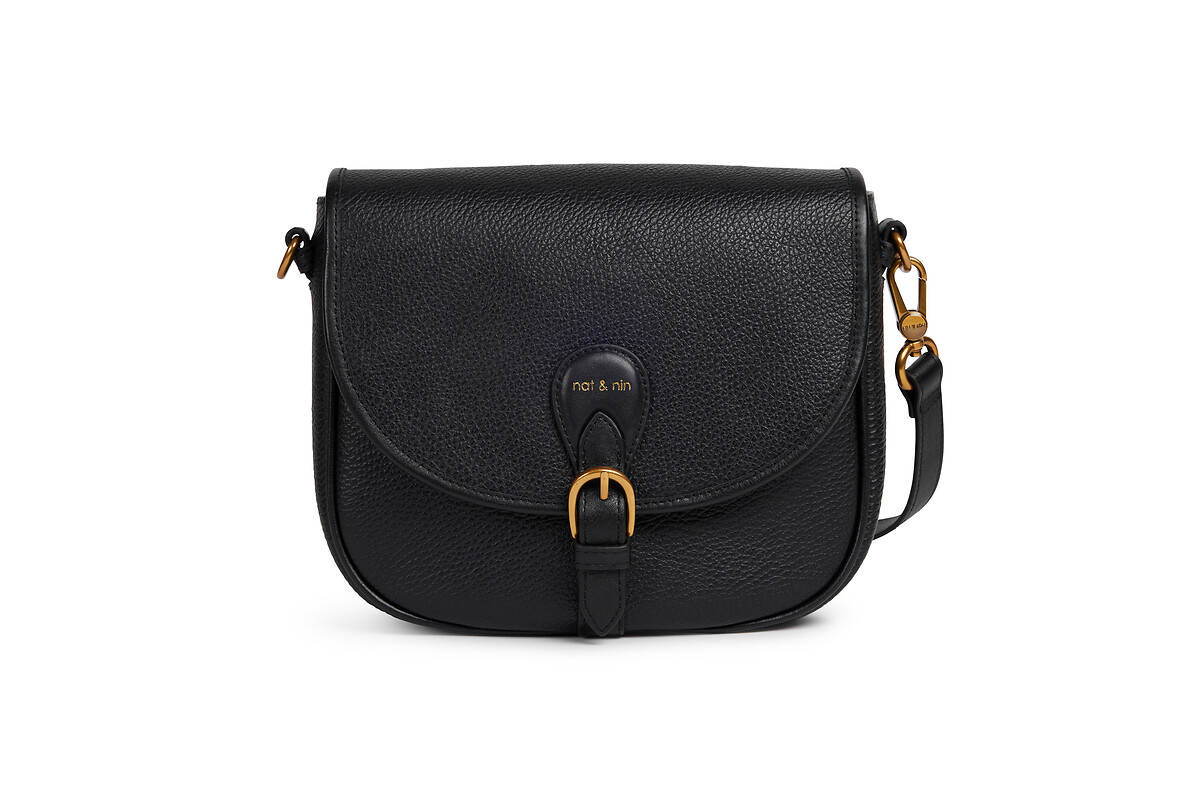 NAT & NIN<br>Bolsa de mão com aba, em couro OLIVIA