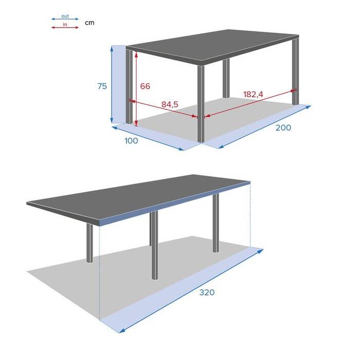 Table de jardin extensible PIAZZA Graphite