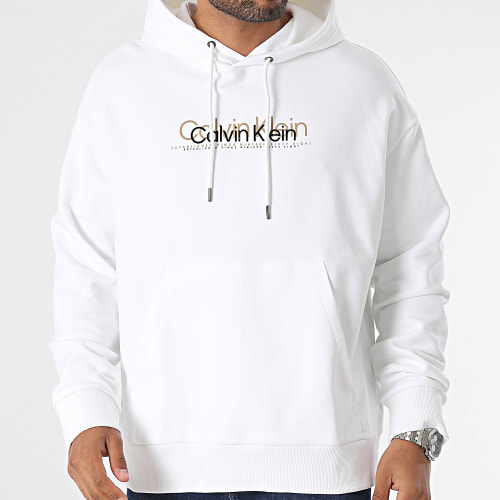 Sweat Capuche Double Flock Logo 1815 Blanc