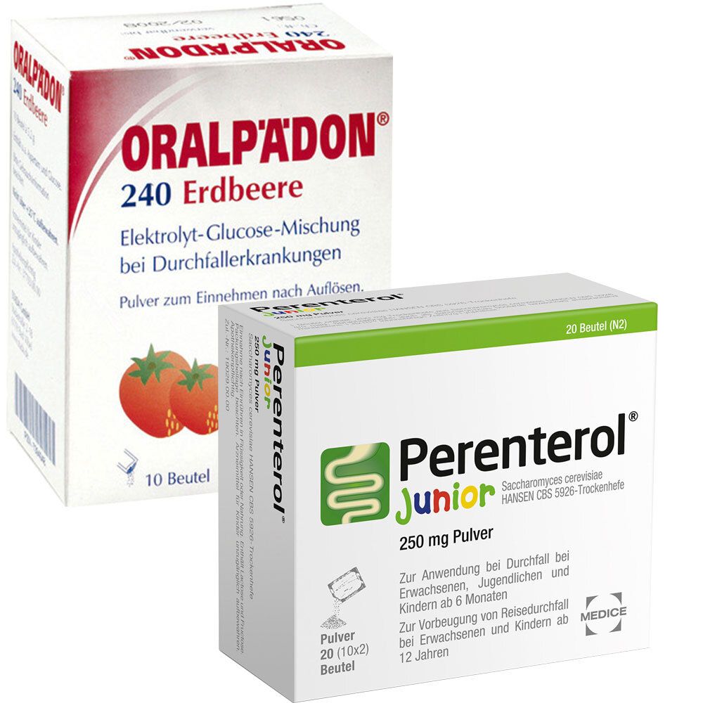 Perenterol® Junior + Oralpädon® Erdbeere Sparset