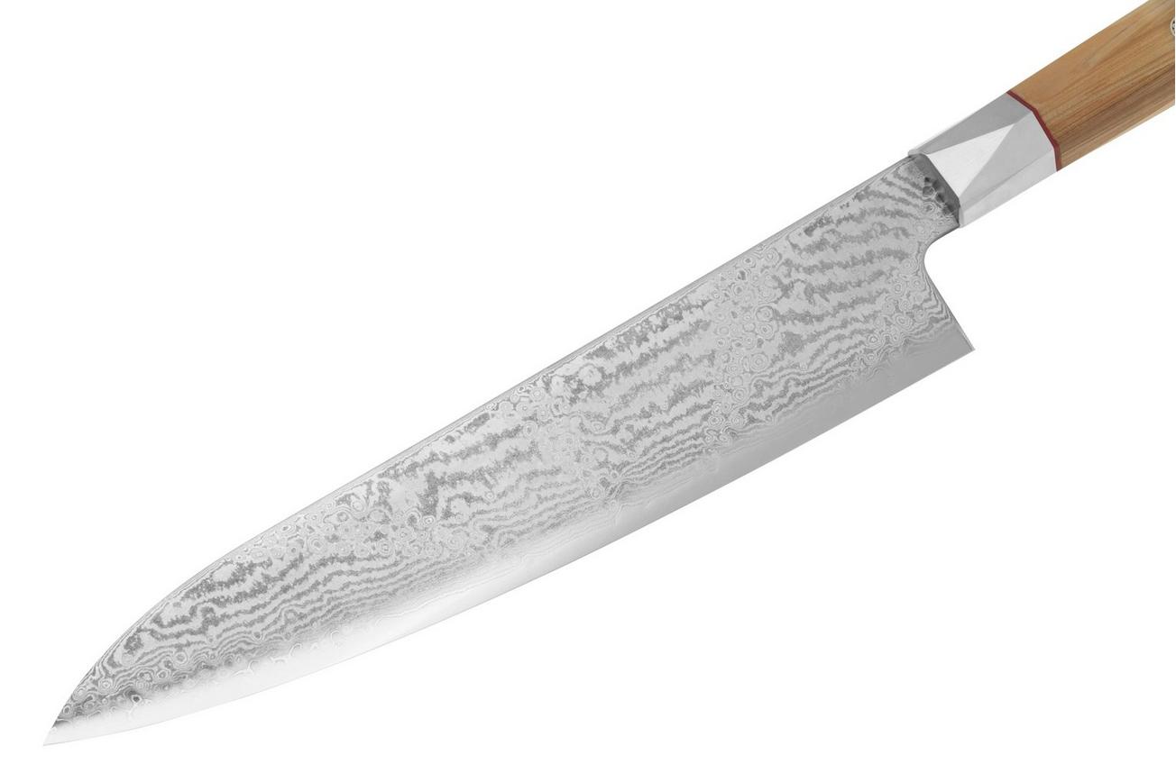 Mcusta Zanmai Gyuto ZBX2-3005DS, 33-Layer Damascus/VG10, Hinoki Handle, Knivesandtools Exclusive, koksmes, 21 cm