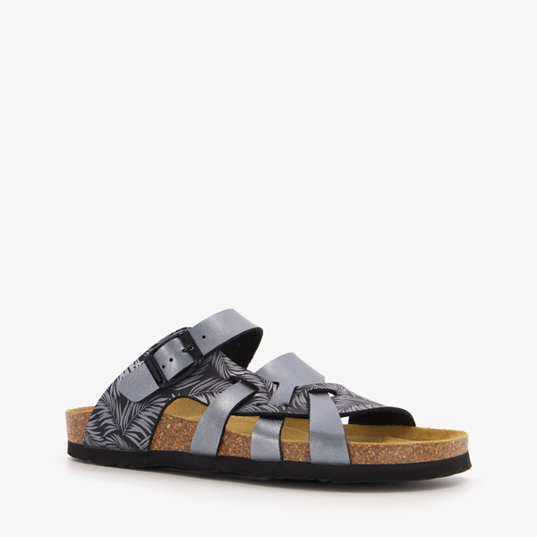 Hush Puppies dames bio slippers grijs met print