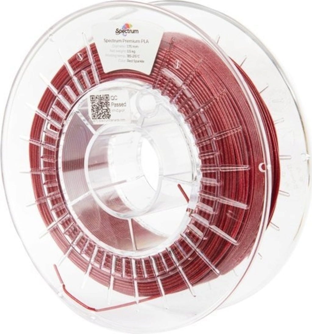 Spectrum  PLA Glitter Sparkle Red, 1,75 mm / 500 g    Glitzerndes PLA-Filament