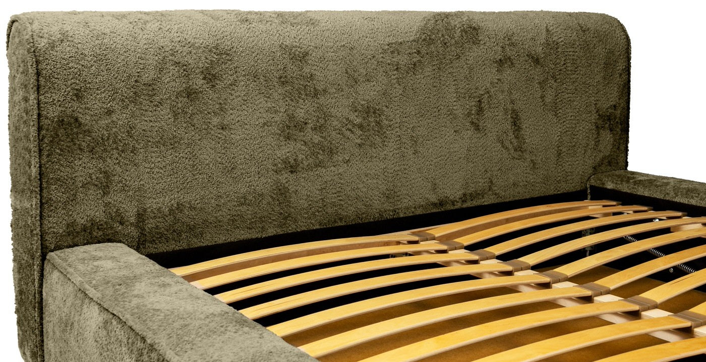 Trae Mobler Fatima 140 x 200 cm Gestoffeerd Bed Olijfgroen