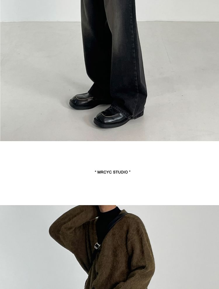 MRCYC - High Waist Washed Wide Leg Jeans