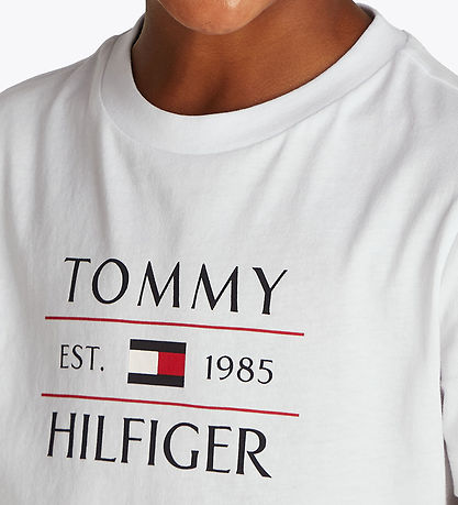 Tommy Hilfiger T-Shirt - Flagge - Weiß m. Logo