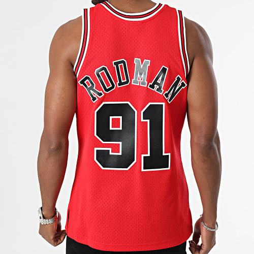 Maillot De Baseball Swingman Road Chicago Bulls Dennis Rodman Rouge