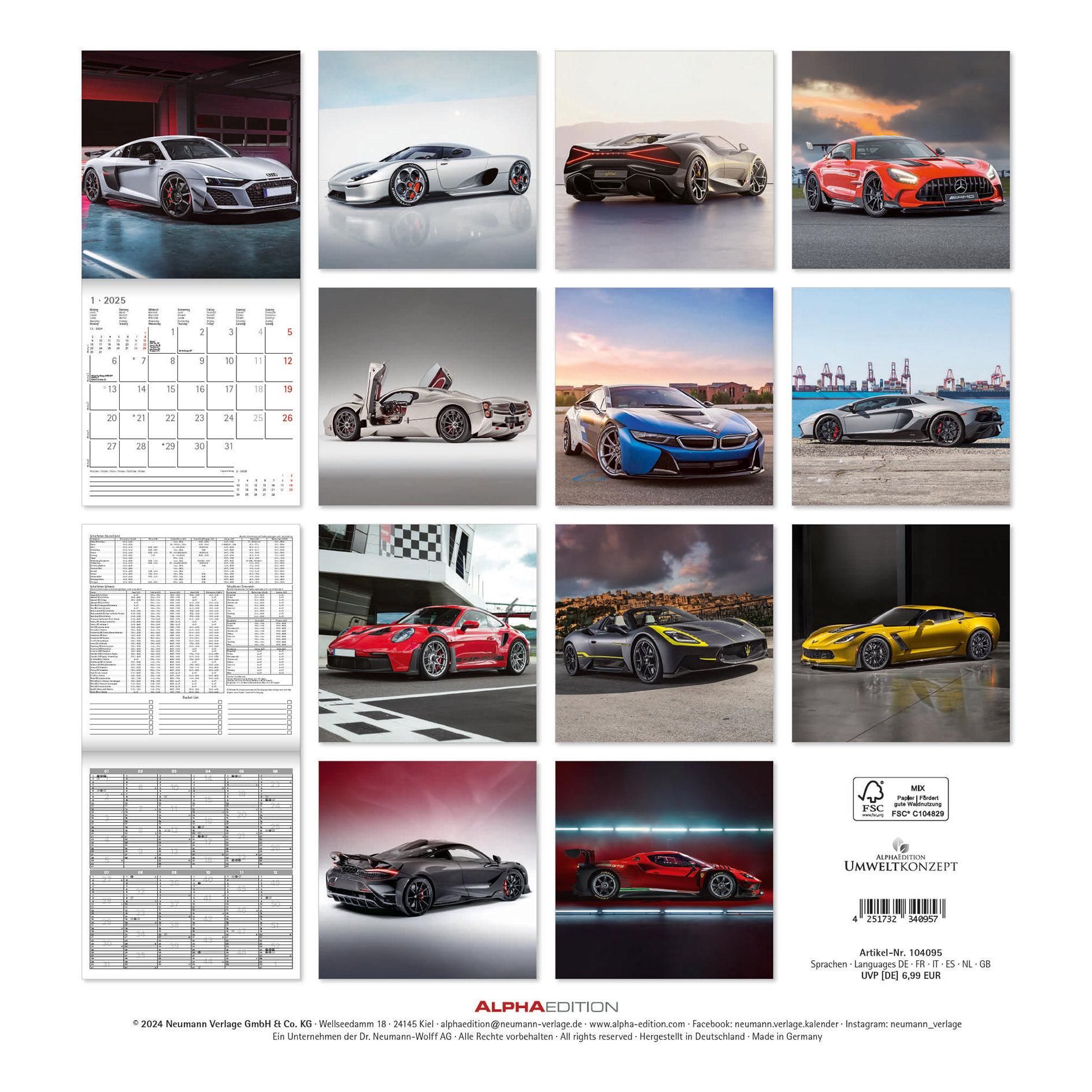 Broschürenkalender 2025 - mehrfarbig - High Speed - 30x30 cm