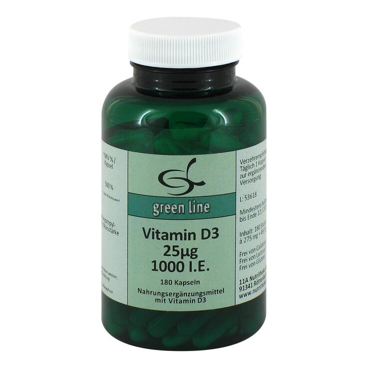 Vitamin D3 25 µg 1.000 I.E. Kapseln, 180 St