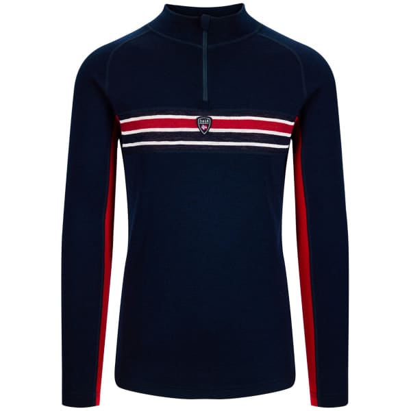 Pull DALE OF NORWAY AKSLA BASE LAYER HALF ZIP SWEATER NAVY RED OFFWHITE