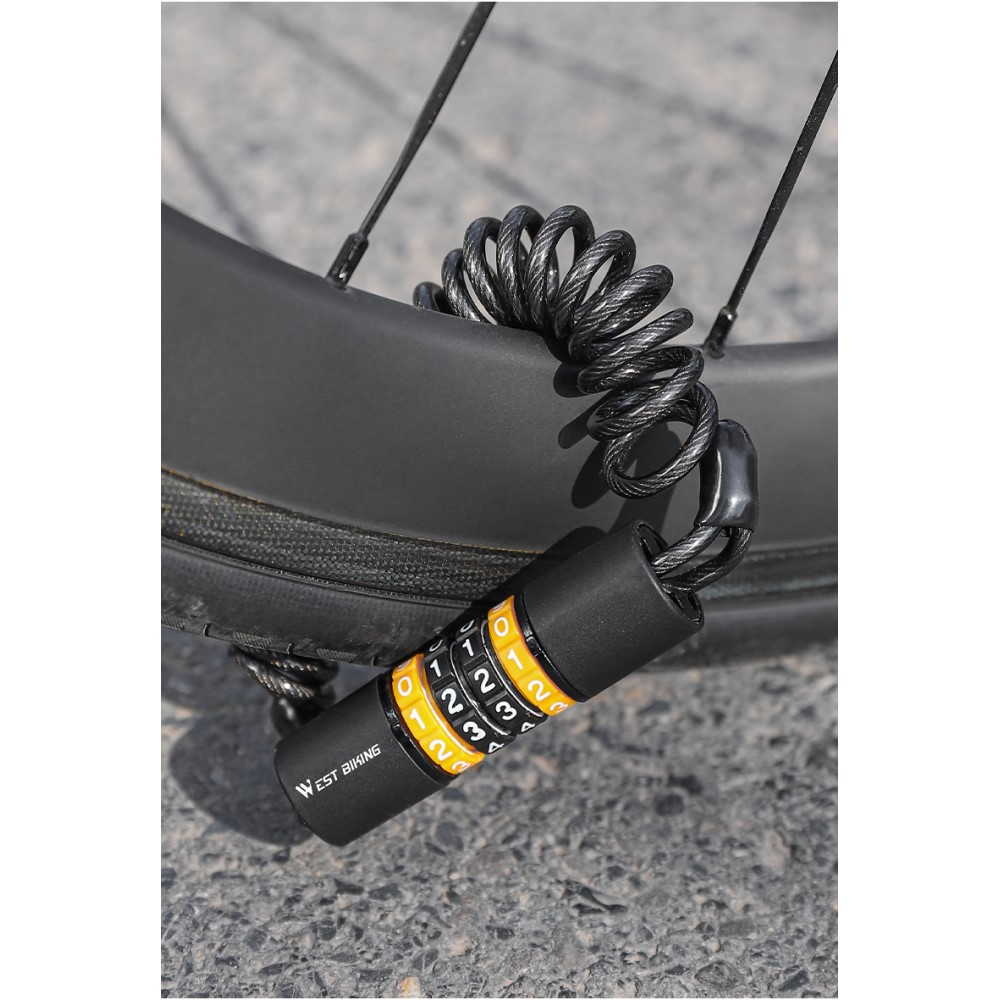 4-Stelliges Code Fahrradschloss Velo Zahlenschloss - Schwarz / Orange