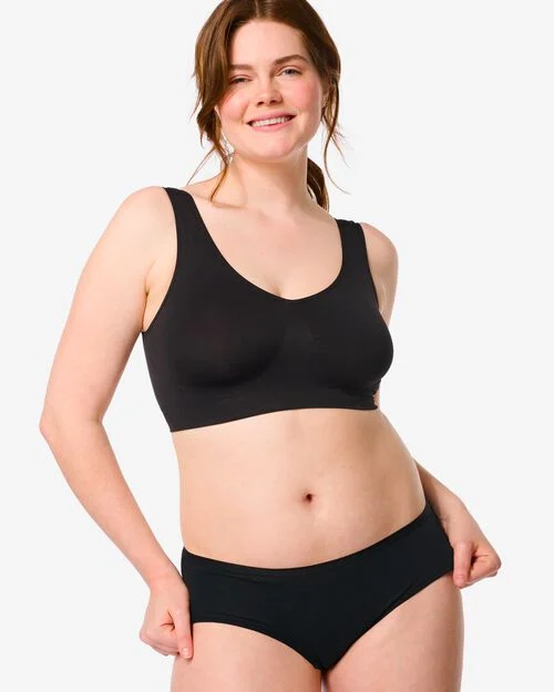2 hipsters femme coton stretch noir