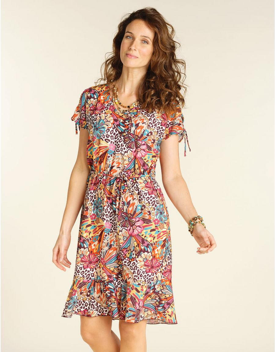 Robe colorée volantée