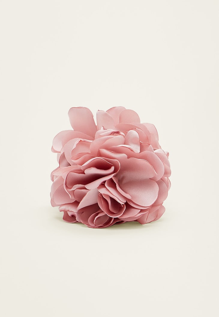 Presilha de cabelo com flor