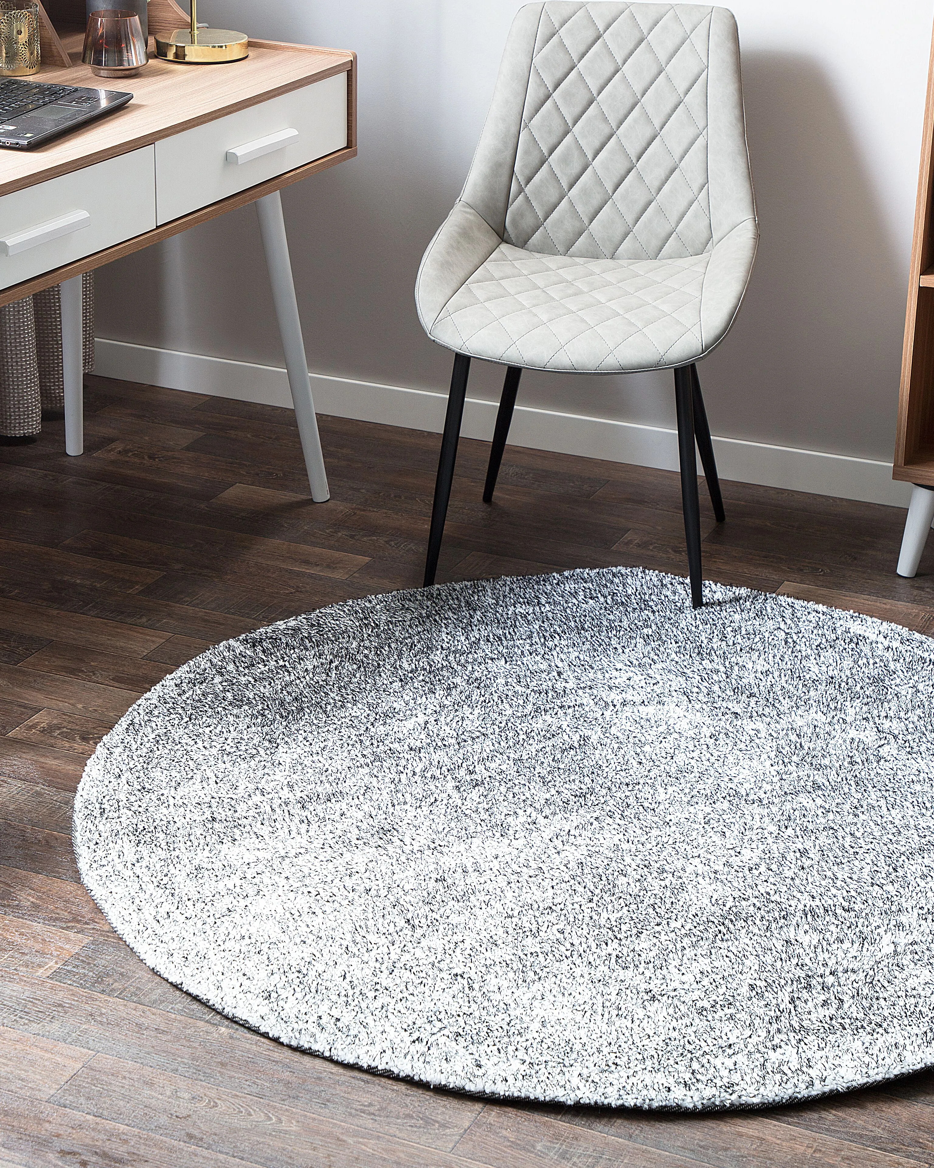 Hoogpoligvloerkleed DEMRE Grijs ø 140 cm