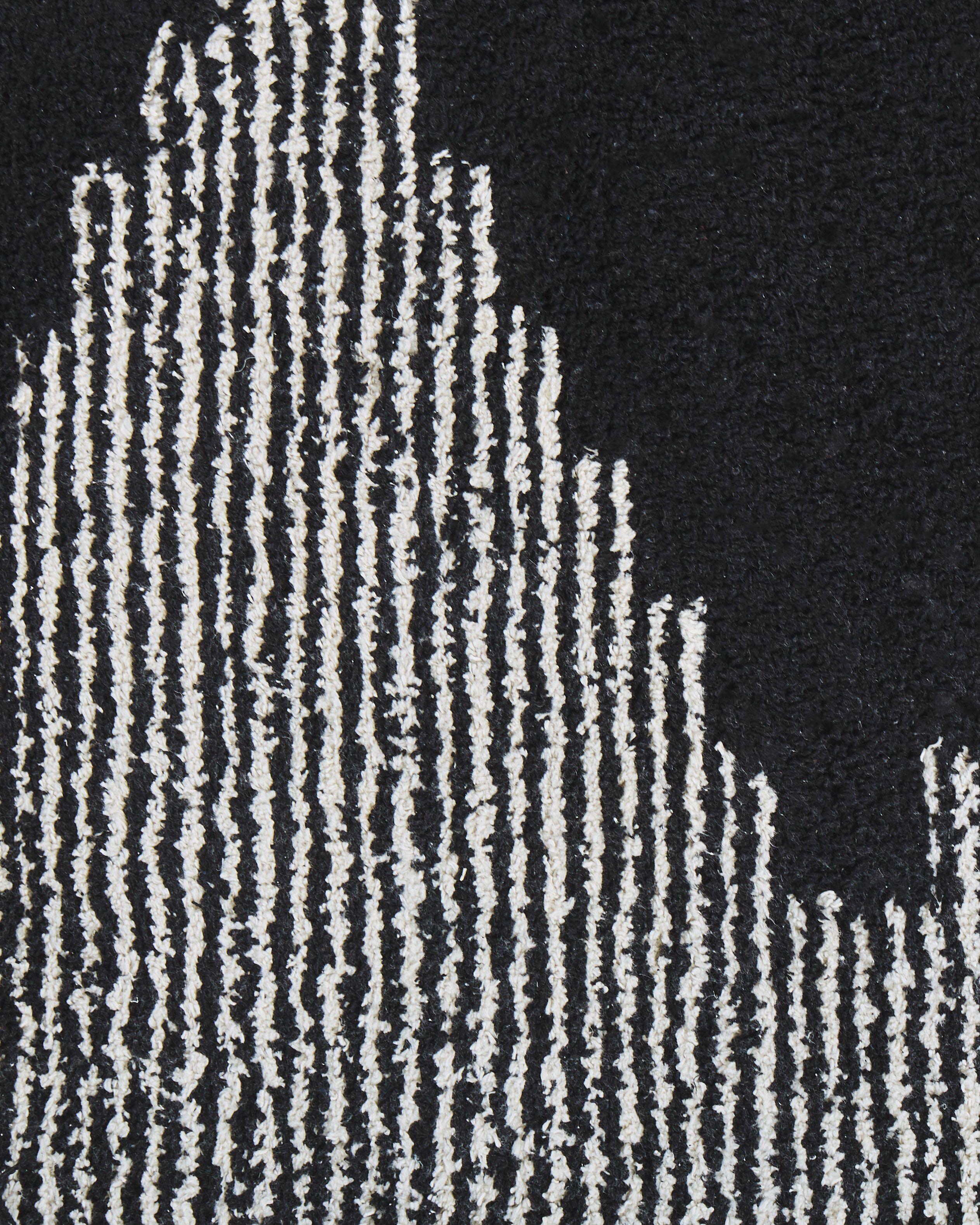 Vloerkleed BATHINDA Zwart/wit 160 x 230 cm Katoen