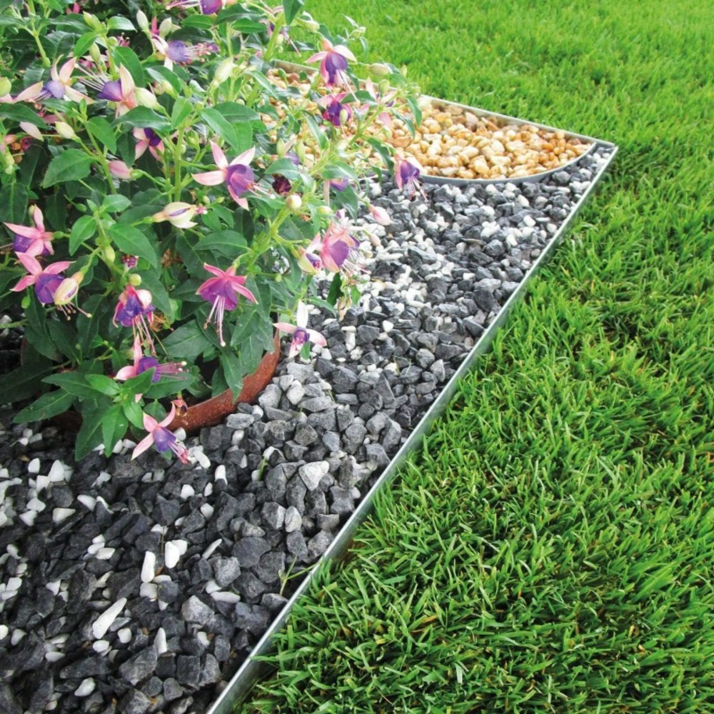 10 bordures de jardin acier galvanisé 118 x 12,5 soit 11,5 m - métal brut