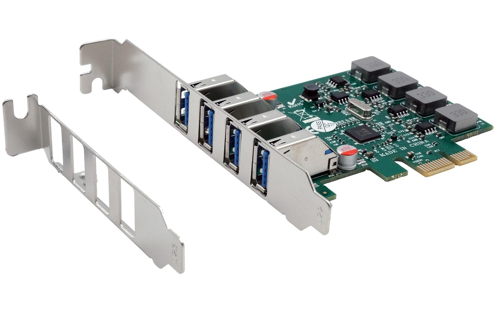 PCI-Express-Karte EX-11044PCIe-Schnittstellenerweiterung mit vier USB-A Anschlüssen