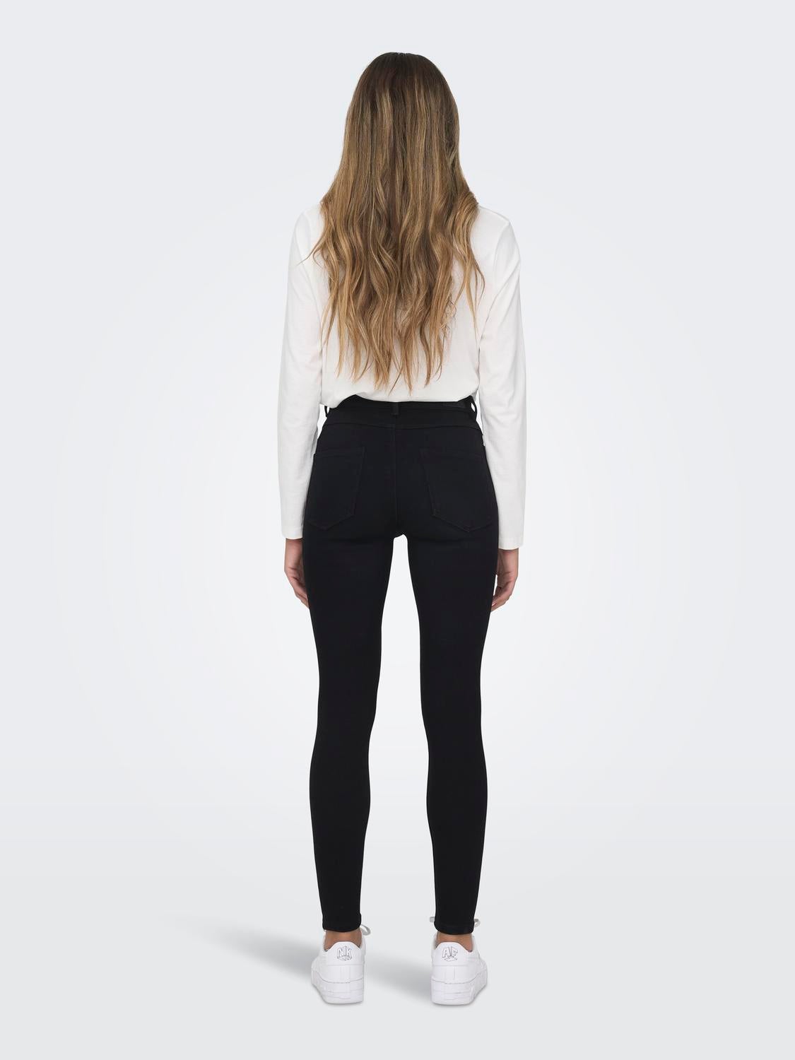 ONLMILA Hohe Taille Skinny Fit Jeans Black