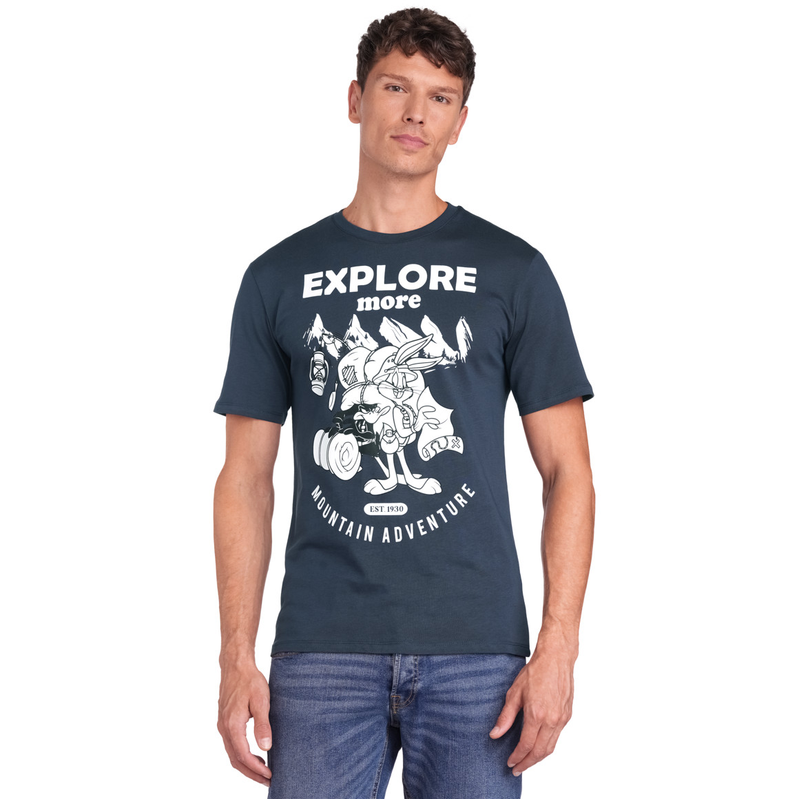 VanVaan Looney Tunes T-Shirt mit großem Print dunkelblau