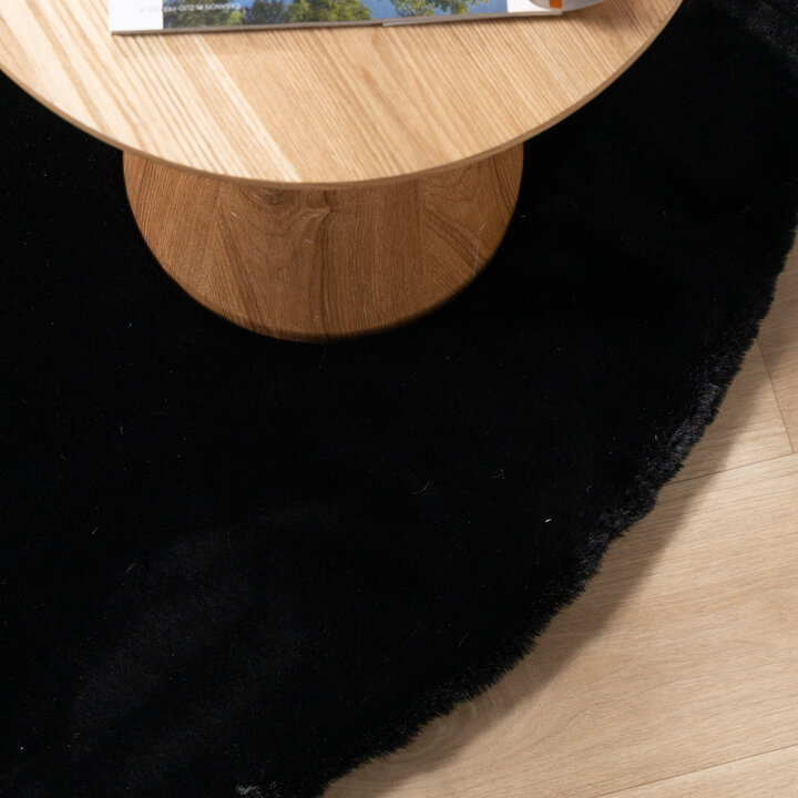 Rond Hoogpolig vloerkleed - Comfy Supreme Zwart