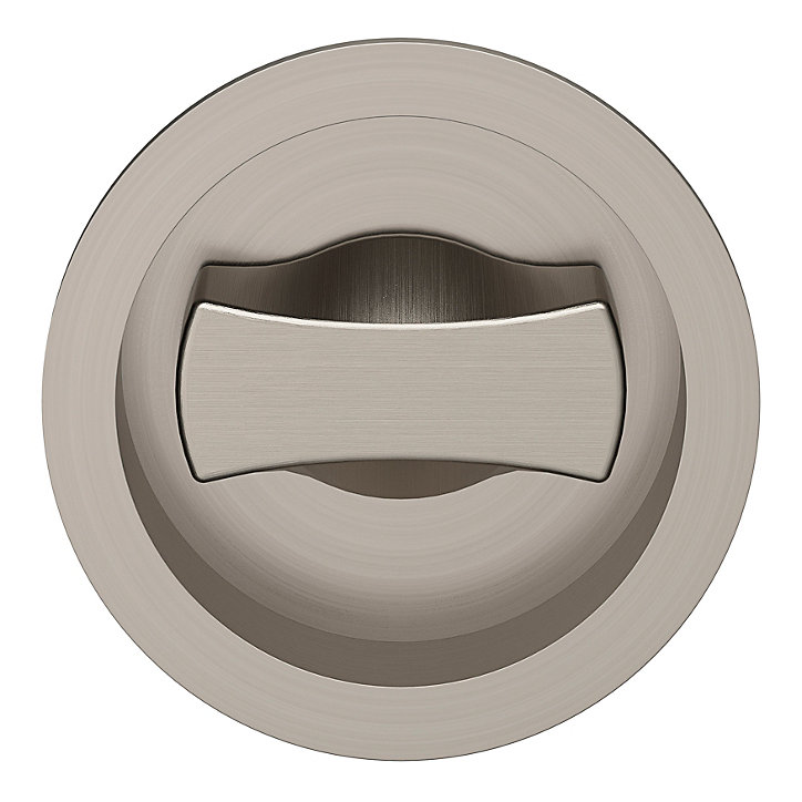 Galandage rond à visser à condamnation GoodHome Minzh effet nickel satin gris Ø55mm