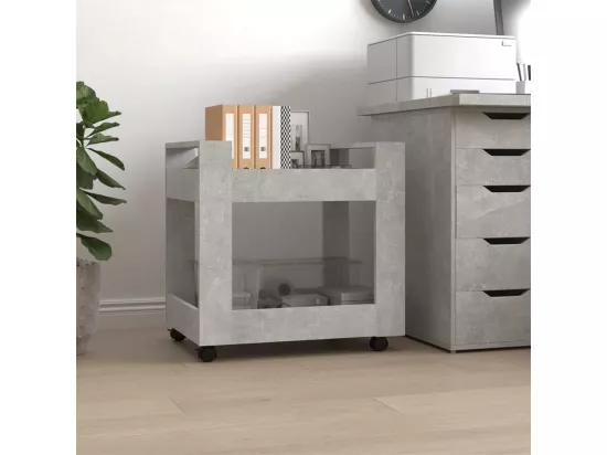 Chariot de bureau Gris béton 60x45x60 cm Bois d'ingénierie