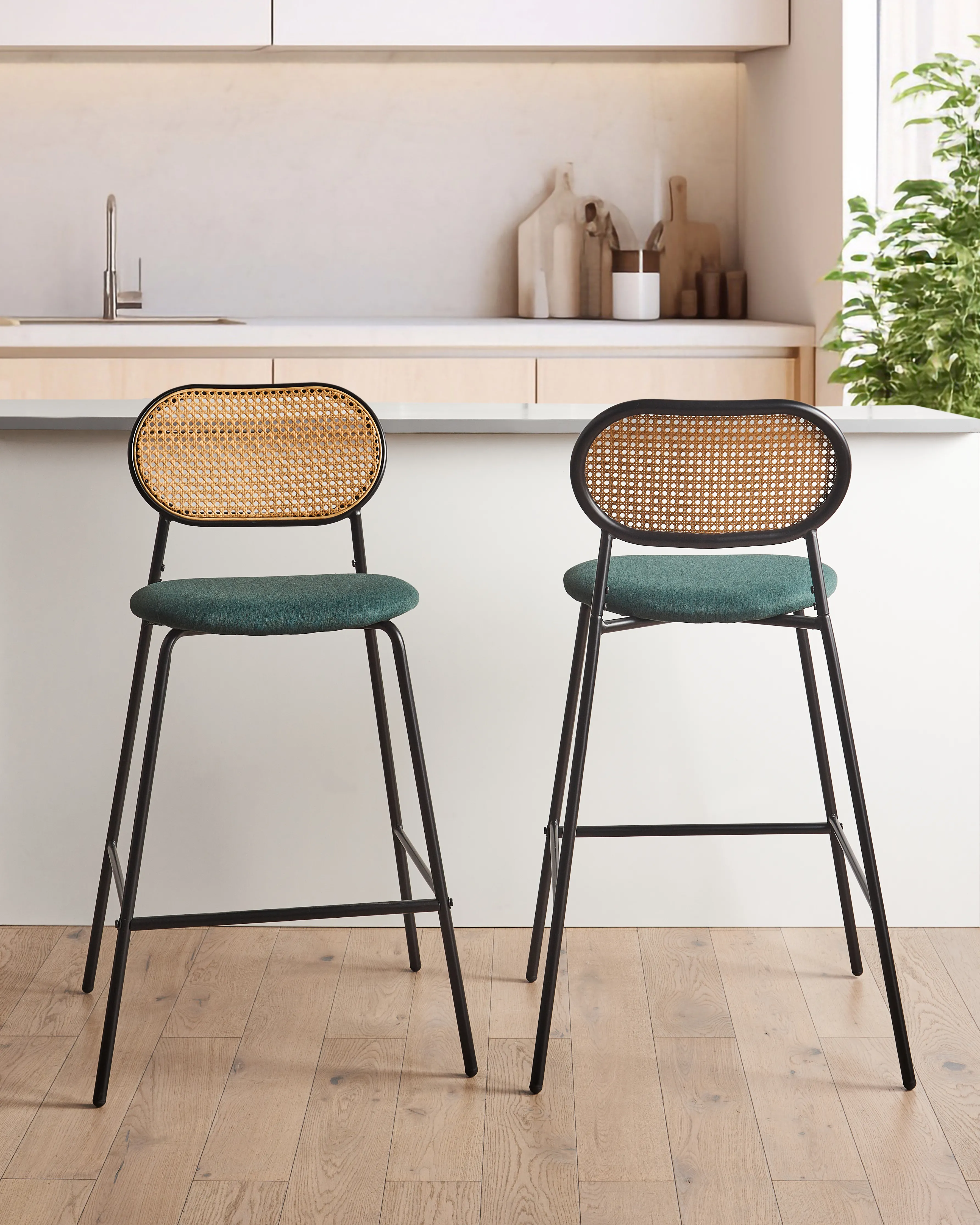 Set van 2 barstoelen ADAVER Zwart