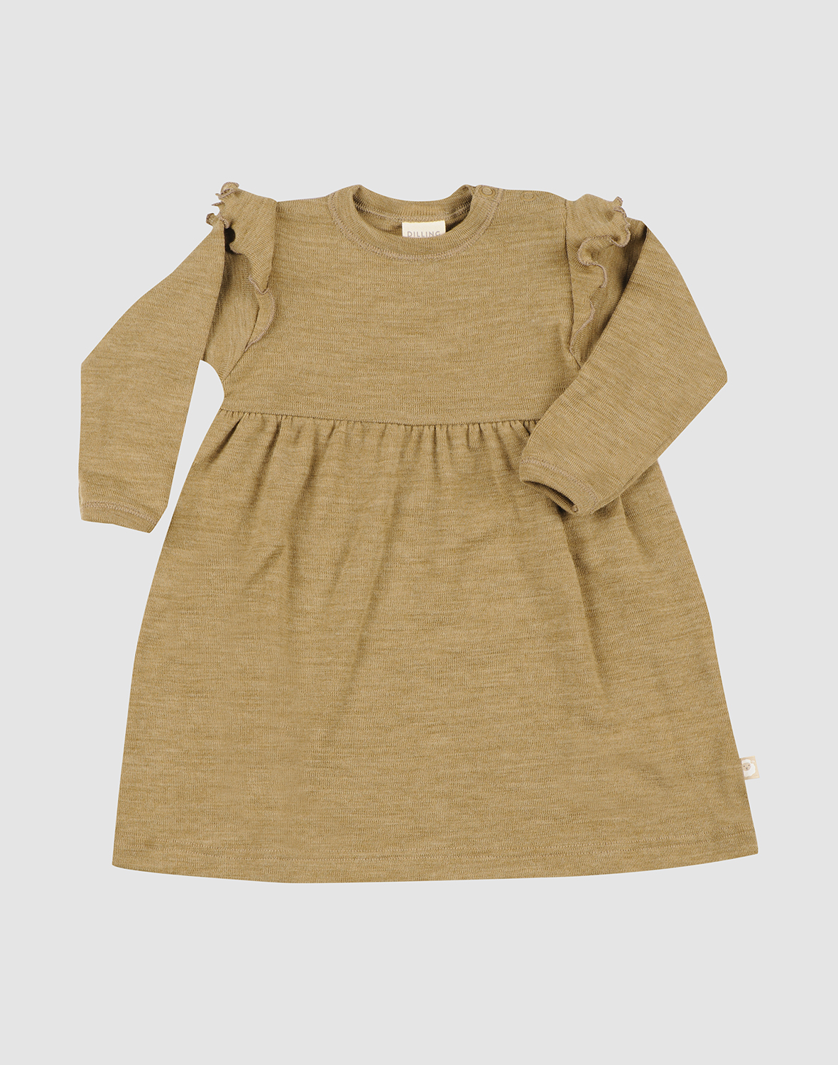 Jurk met ruches van merinowol voor baby's