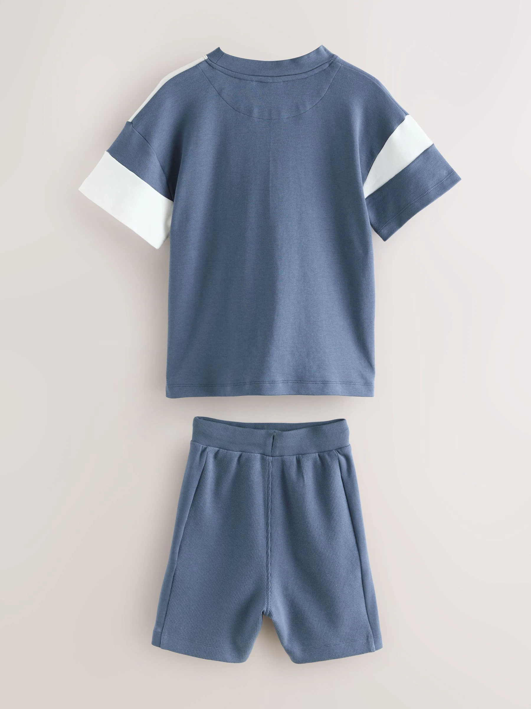 Blauw - Baker by Ted Baker Colourblock Varsity T-Shirt and Shorts Set