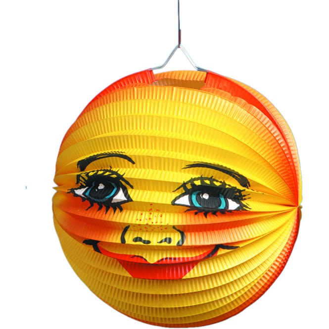 Laterne - aus Papier - Ø = 25 cm - Gesicht