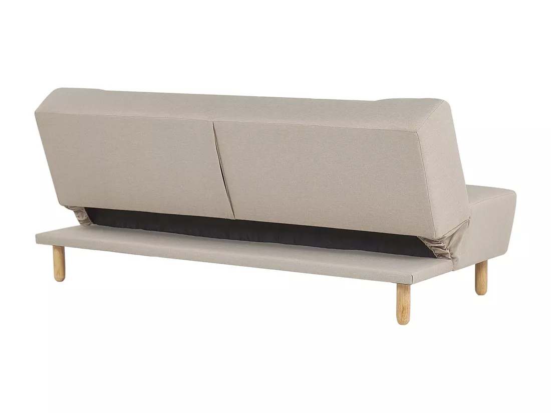 Canapé convertible 3 places en tissu beige ALSTEN