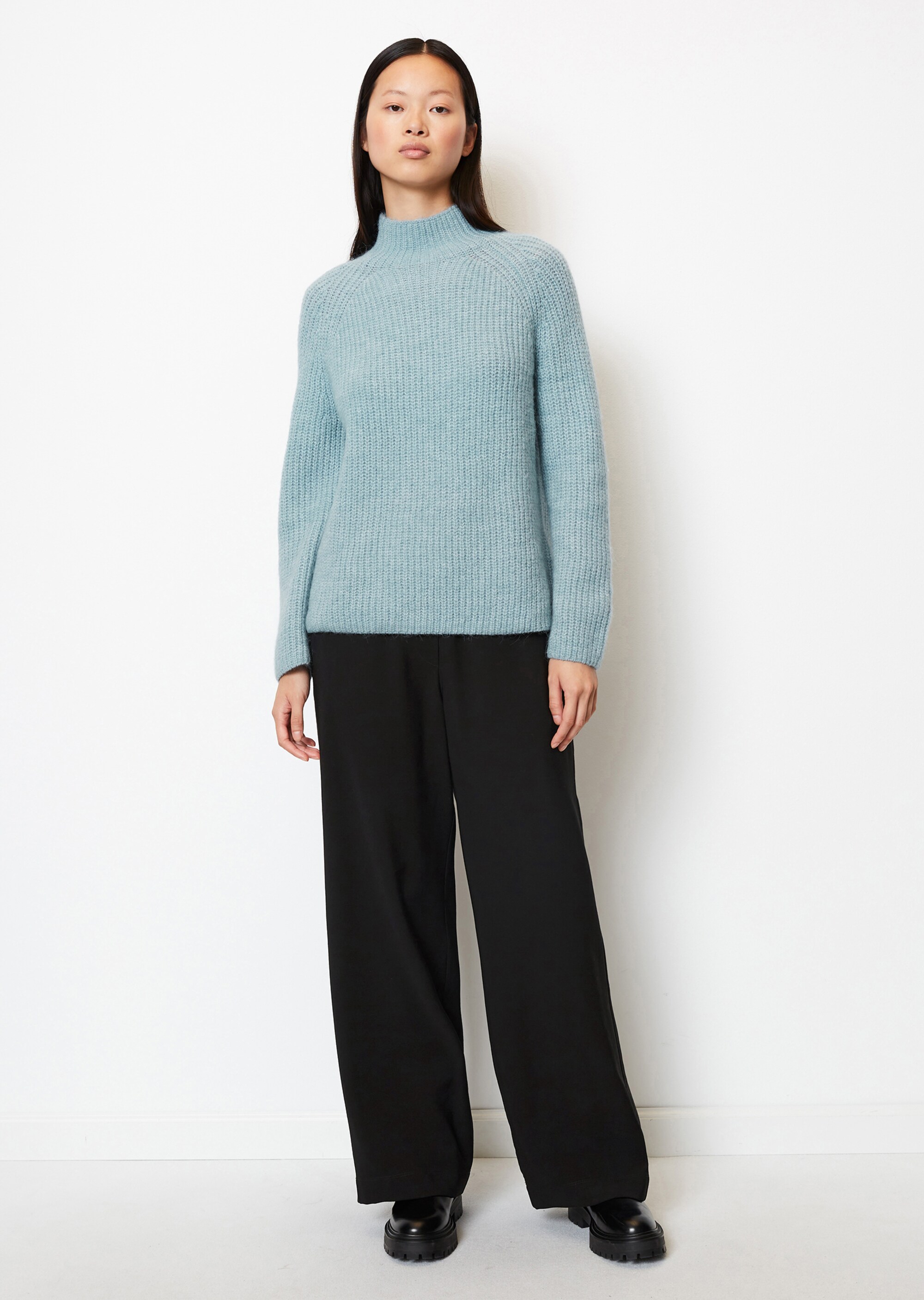 Pullover looseaus flauschigem Schurwolle-Alpakawolle-Mix