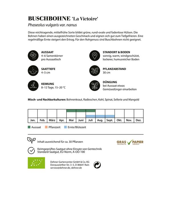 Dehner Bio-Saatgut Buschbohne 'La Victoire'