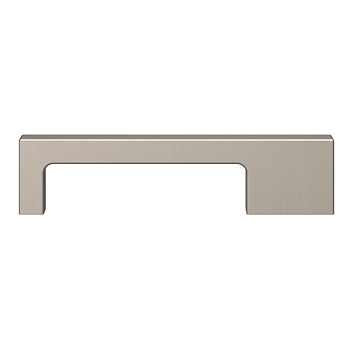 Poignée de meuble Droit GoodHome Skej aluminium effet nickel satin gris l.126mm x l.7mm x H. 30mm entraxe 96mm