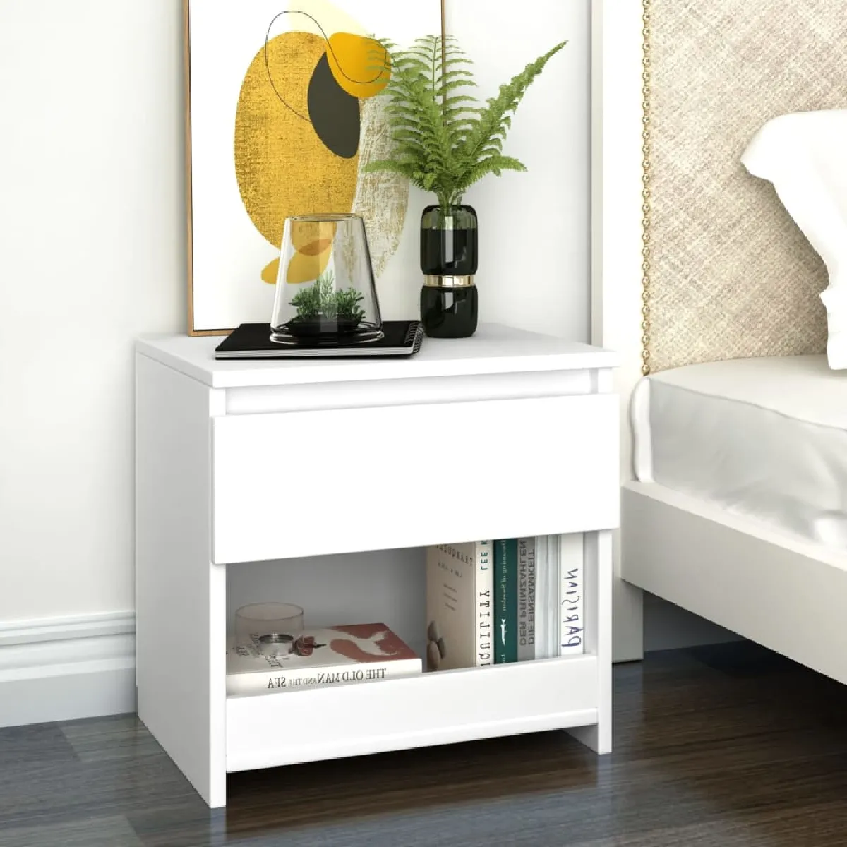 VIDAXL Lot de 2 Tables de chevet 40x30x39 cm - Blanc