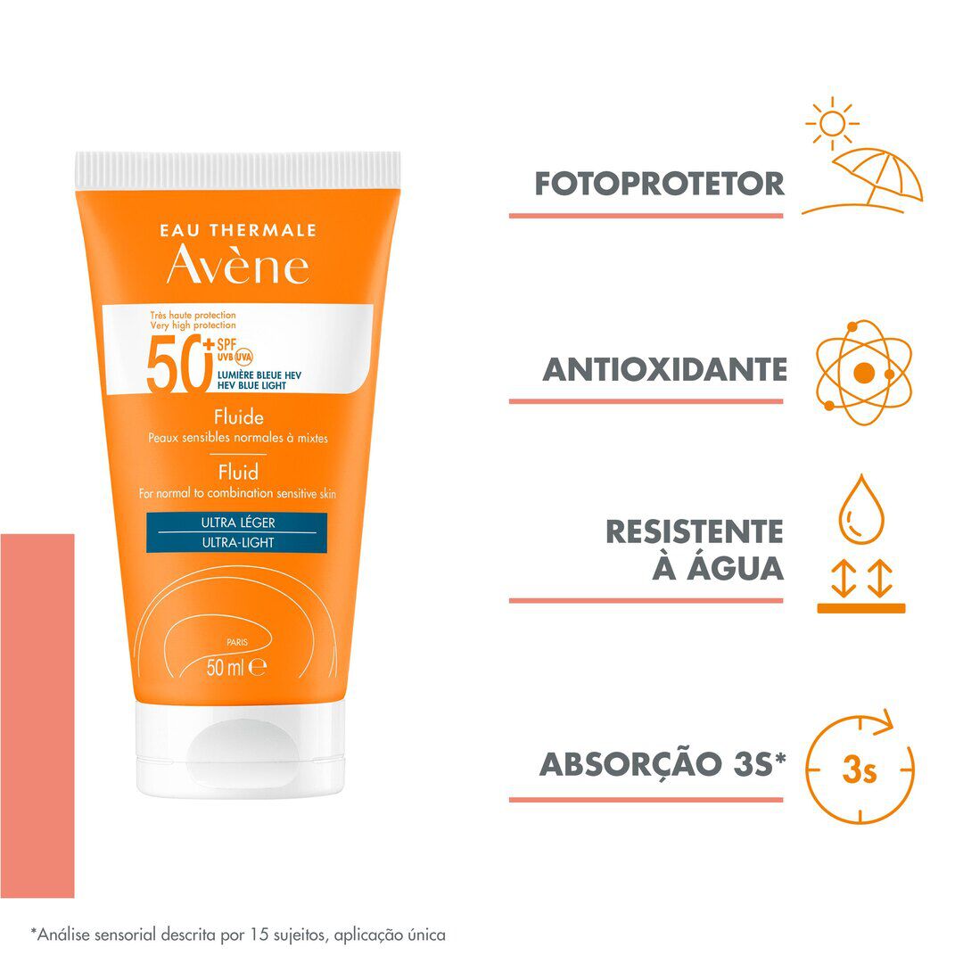 AVENE  Protetor Solar Fluido 50+ SPF50 - 50ml