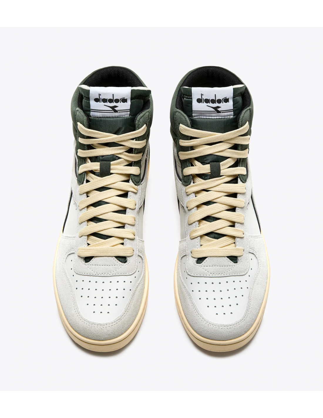 diadora Sneakers Homme Magic Mid Suede Blanc/Vert/Beige