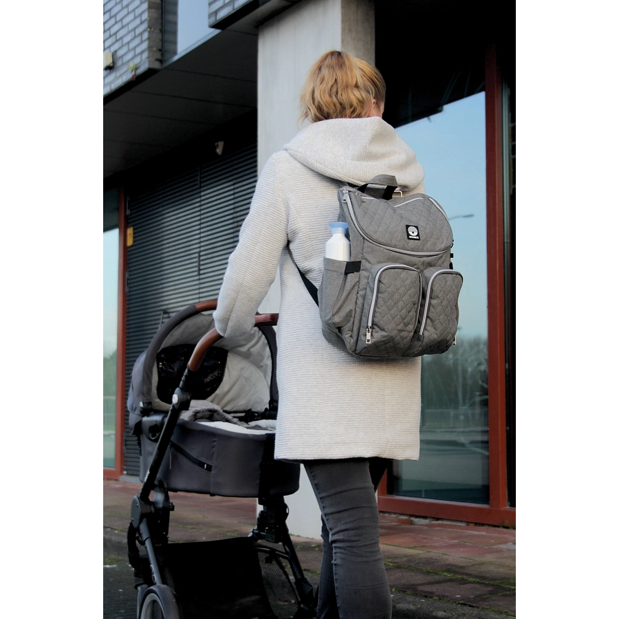 DOOKY Wickelrucksack 2 in 1 Grey melange