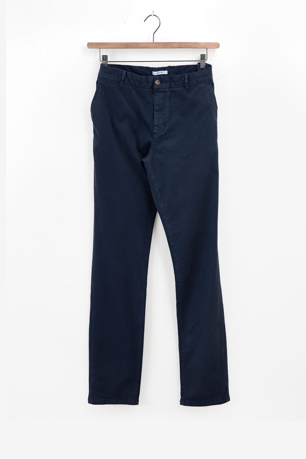 Donkerblauwe katoenen chino