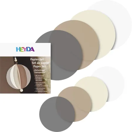 Heyda Bastelpackung Fächerdeko Kugel, transparent, 40 Blatt